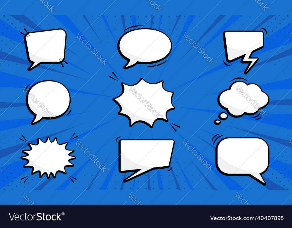 Retro empty comic speech bubbles set for dialog vector image Retro empty comic speech bubbles set for dialog