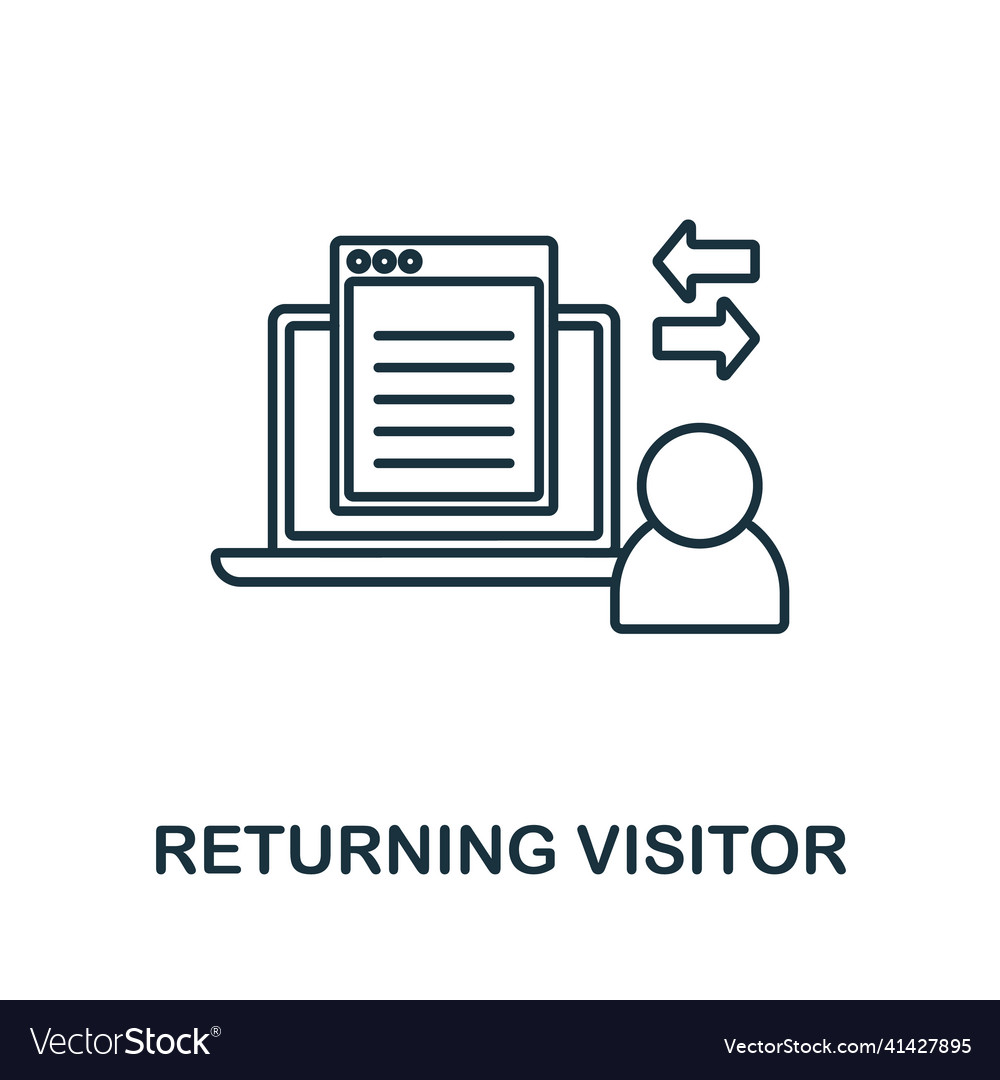 Returning visitor icon line element from social
