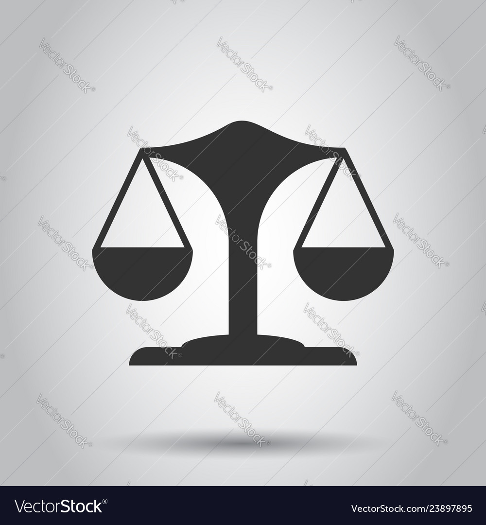 Scale comparison icon in flat style balance Vector Image