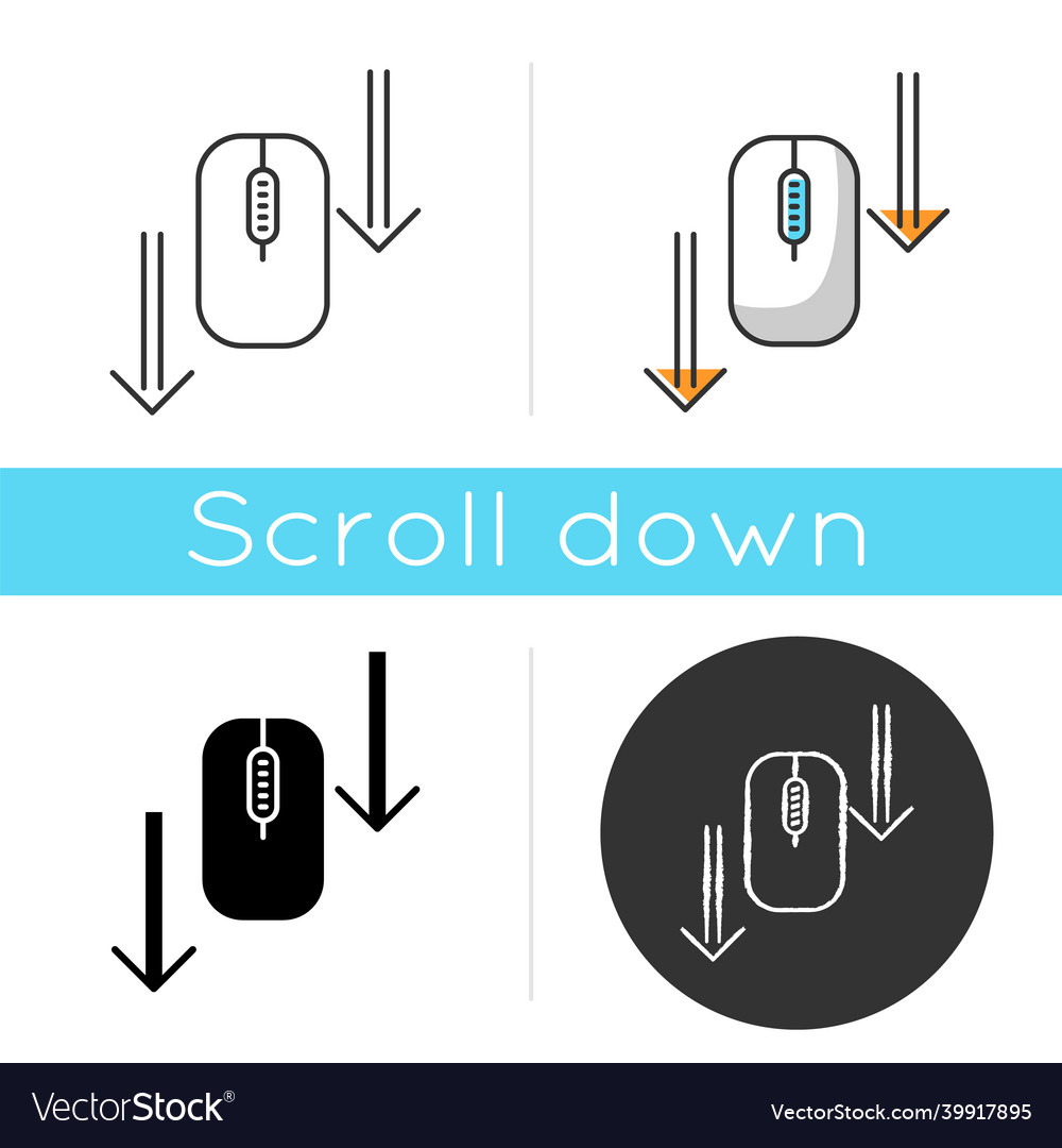 Scroll down mouse icon internet page browsing vector image Scroll down mouse icon internet page browsing