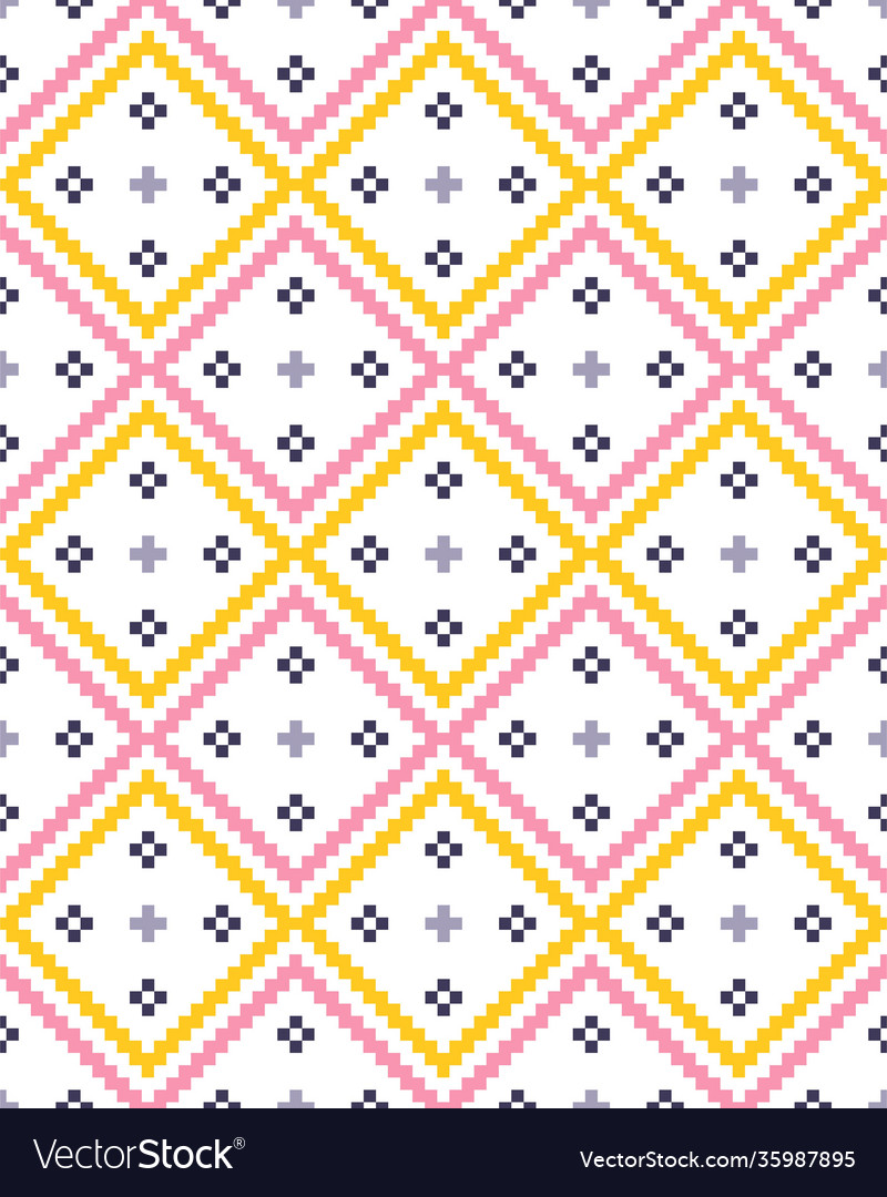 Seamless pattern in scandinavian pixel style