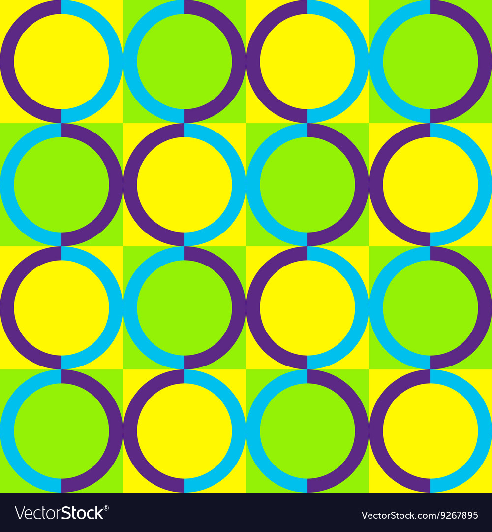 Seamless pattern of circles and squares Royalty Free Vector