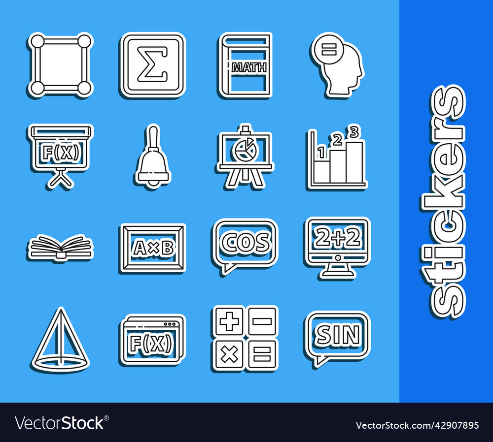 Set line human brain graph schedule chart