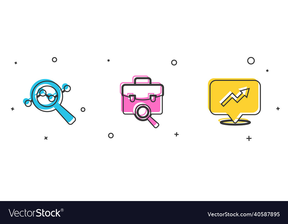 Set search data analysis work Vector Image Set search data analysis work