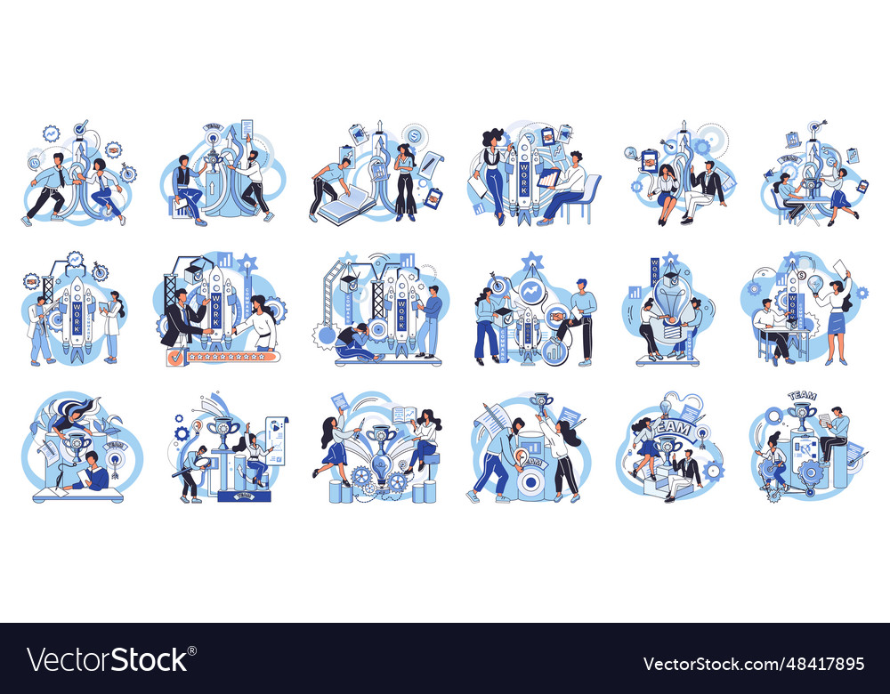 Team solving problems human resource development vector image Team solving problems human resource development