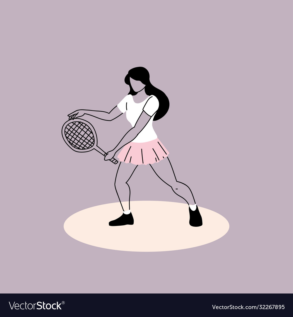 Tennis player in sportswear with a racket