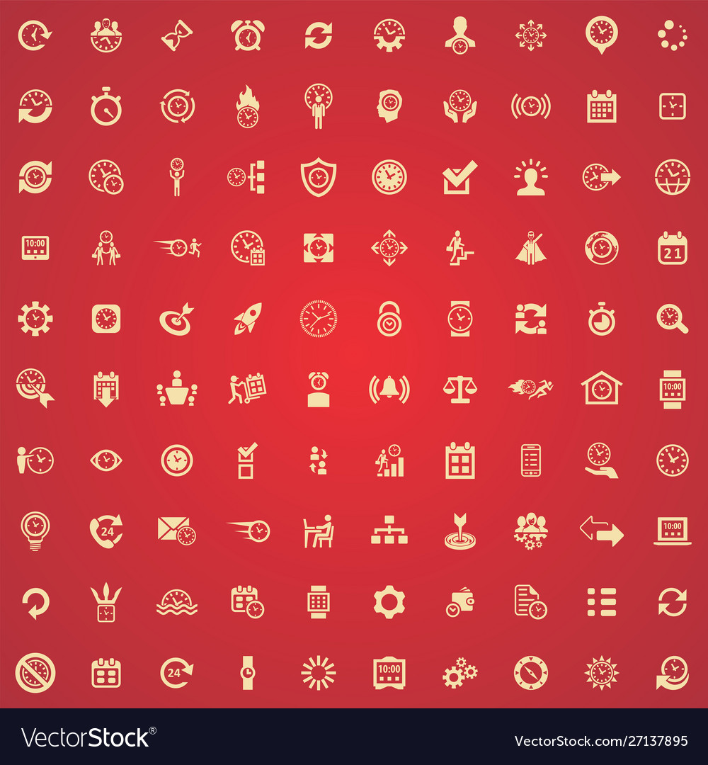 Time management 100 icons universal set for web