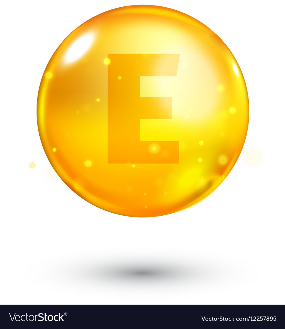 Vitamin e glitter gold icon