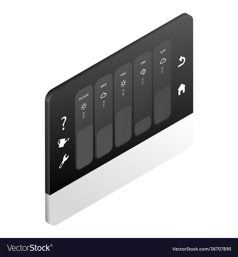 Weather forecast in smart display on white