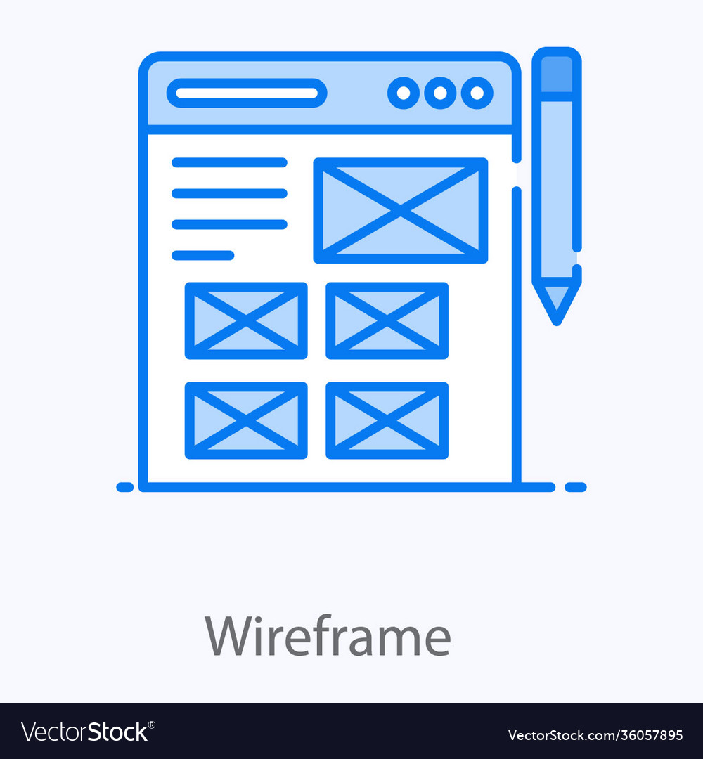 Wireframe Royalty Free Vector Image - VectorStock