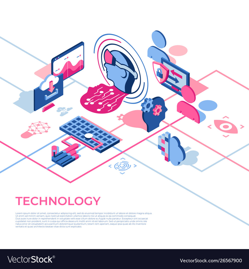 Artificial virtual reality science technology vector image Artificial virtual reality science technology
