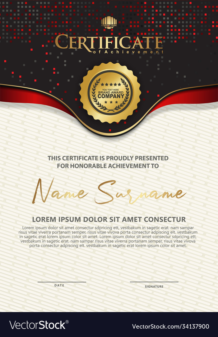 Certificate template with luxury and elegant Vector Image