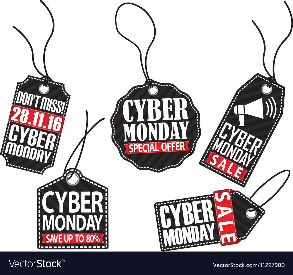 Cyber monday tag set Royalty Free Vector Image