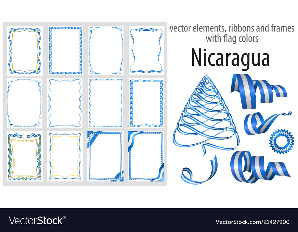 Elements ribbons and frames with flag colors Vector Image Elements ribbons and frames with flag colors