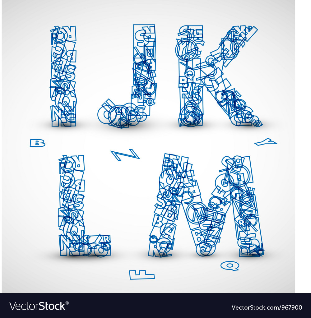 Font made from blue letters