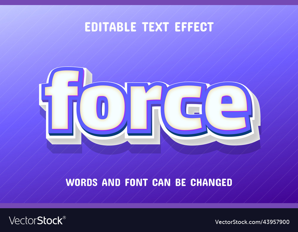 Force 3d text effect Vector Image Force 3d text effect