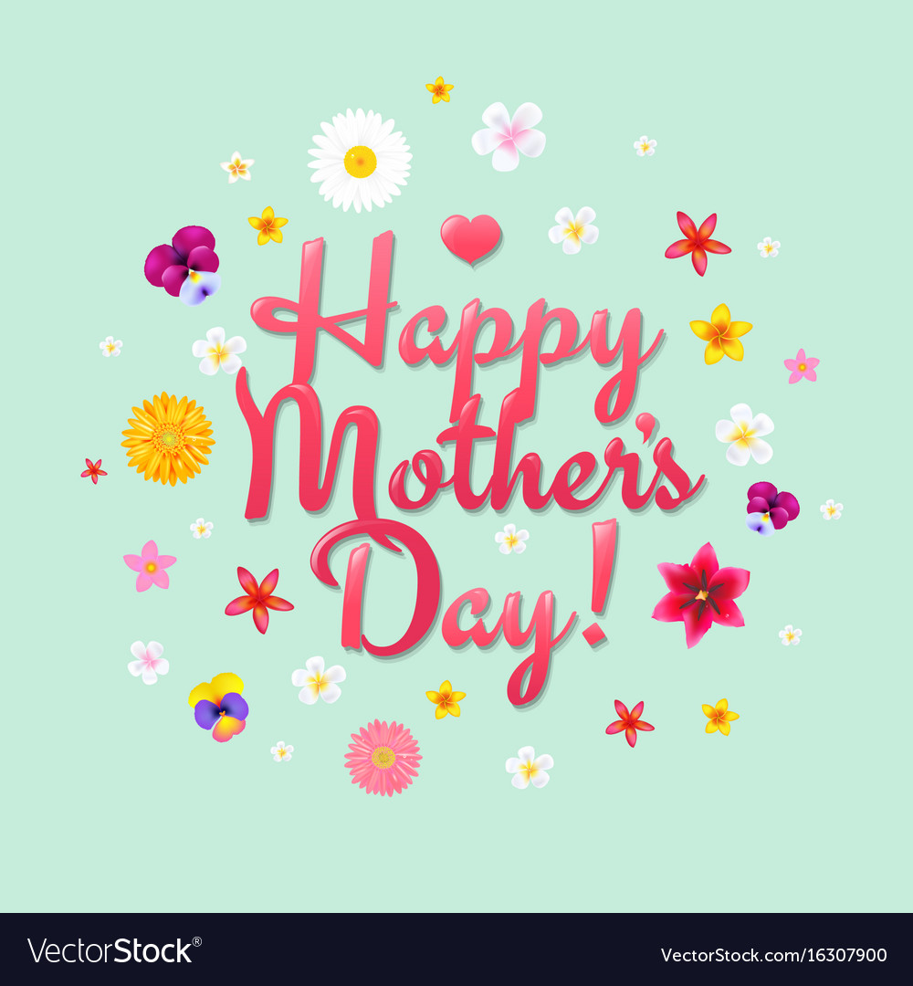 Happy mothers day postcard Royalty Free Vector Image