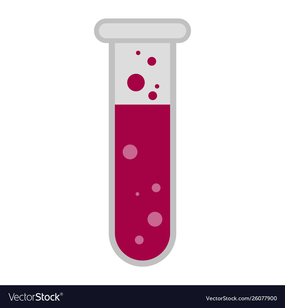 Isolated science lab flask with a liquid