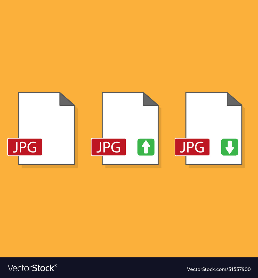 Jpg file format icon flat design style vector image Jpg file format icon flat design style