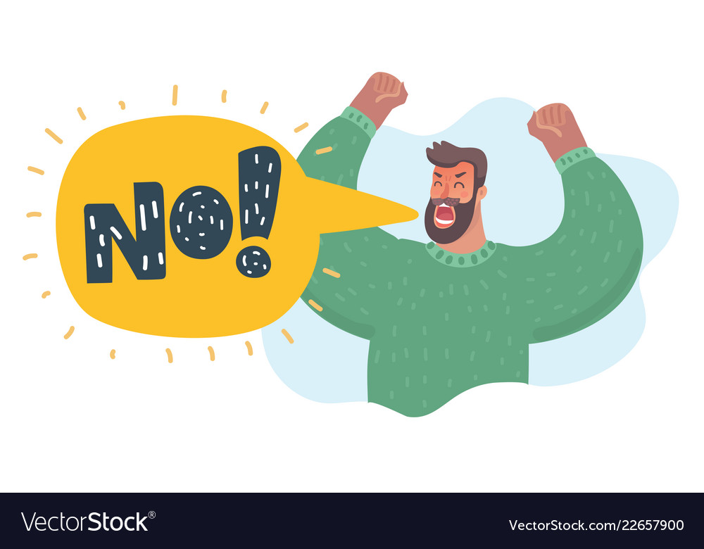 Man Shouting with 'NO!'