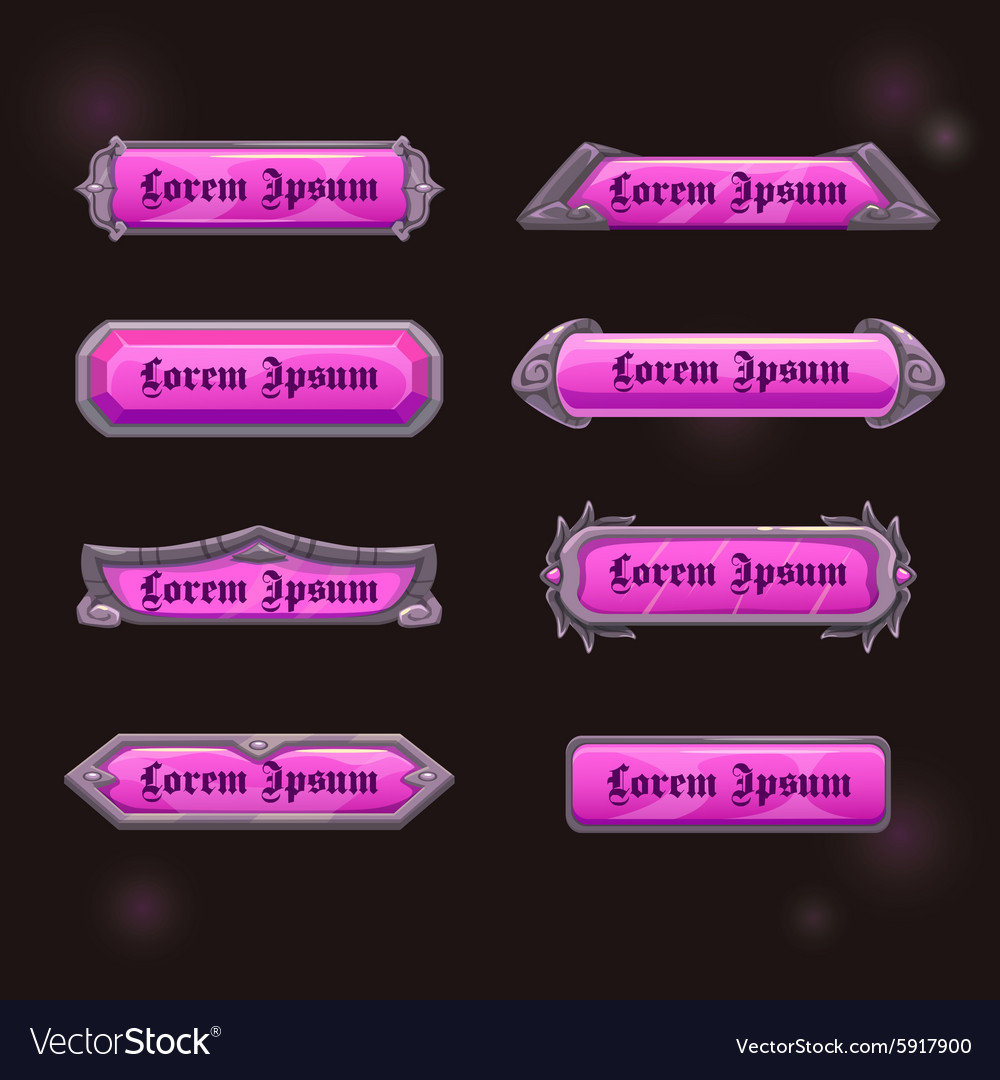 Pink Game UI Elements