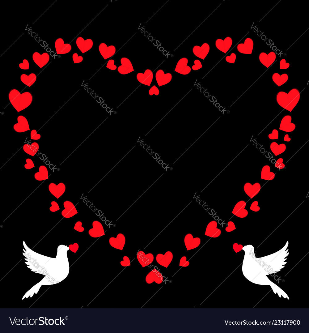 Retro Heart Shaped Photo Frame Of Hearts With