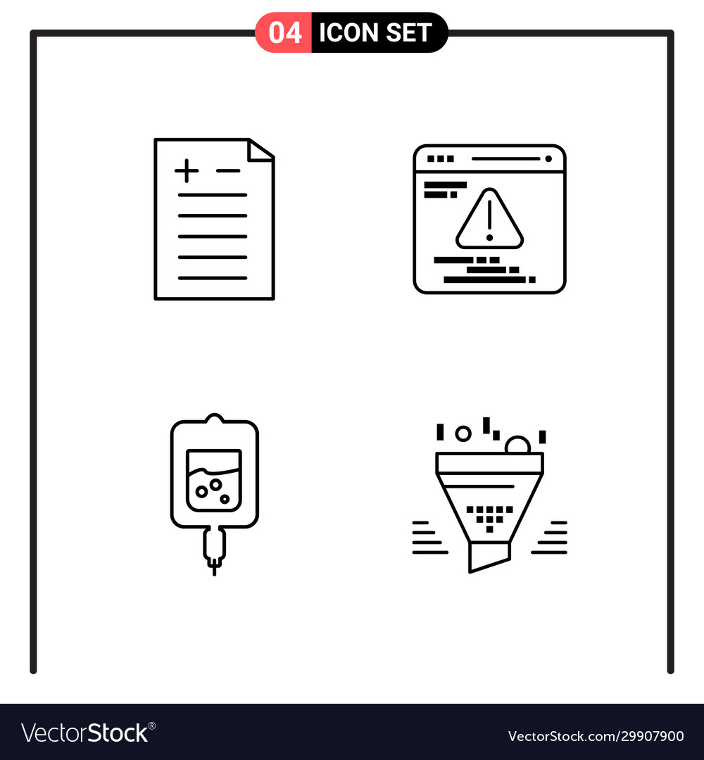 Set 4 line style icons for web and mobile vector image Set 4 line style icons for web and mobile