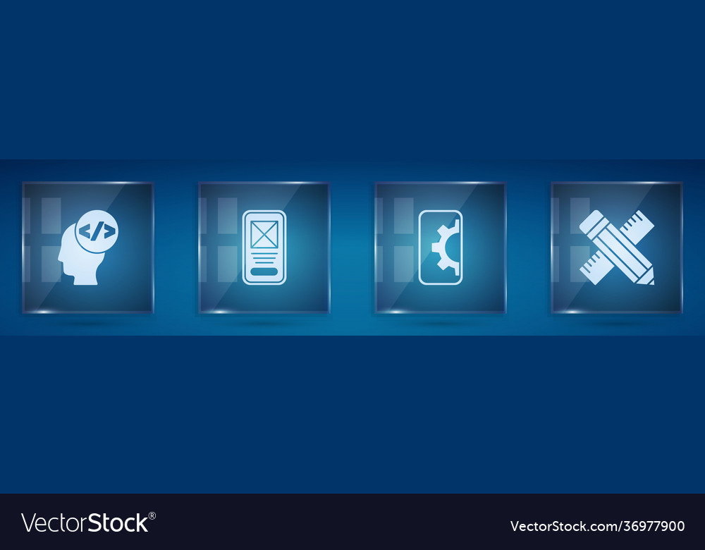 Set front end development ui or ux design web vector image Set front end development ui or ux design web