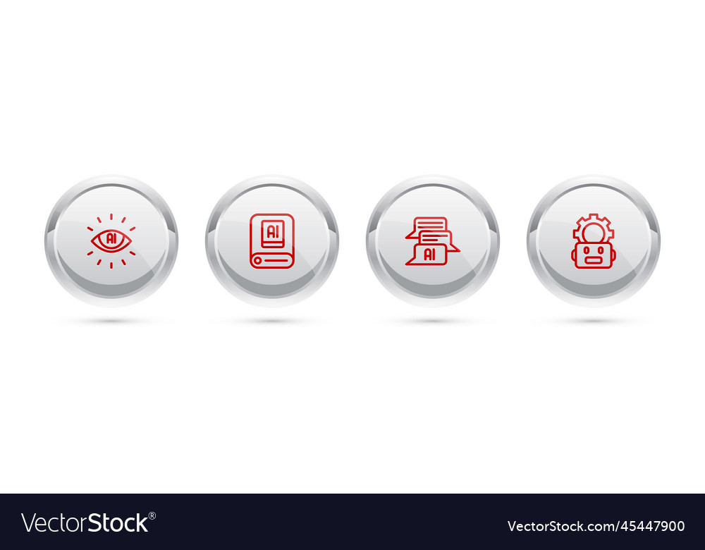 Set line artificial intelligence ai chat bot vector image Set line artificial intelligence ai chat bot