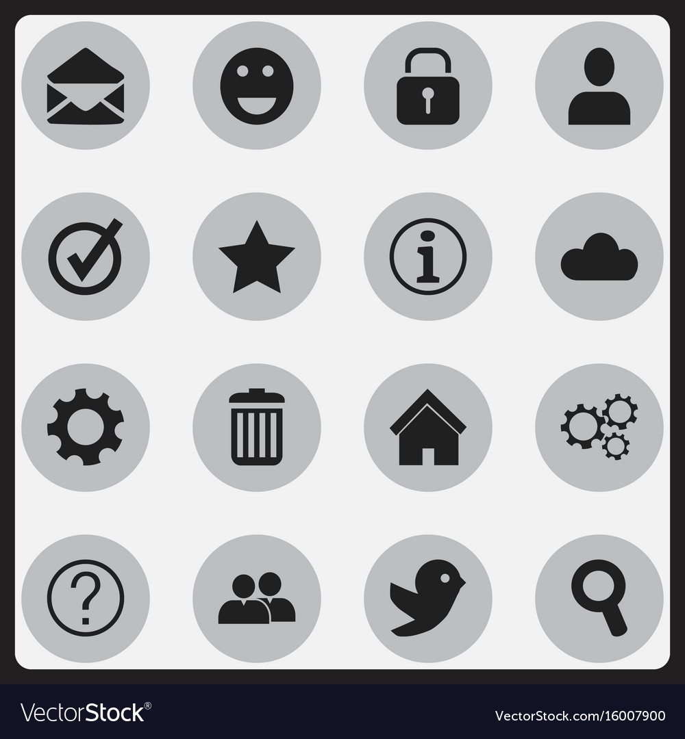 Set of 16 editable network icons includes symbols