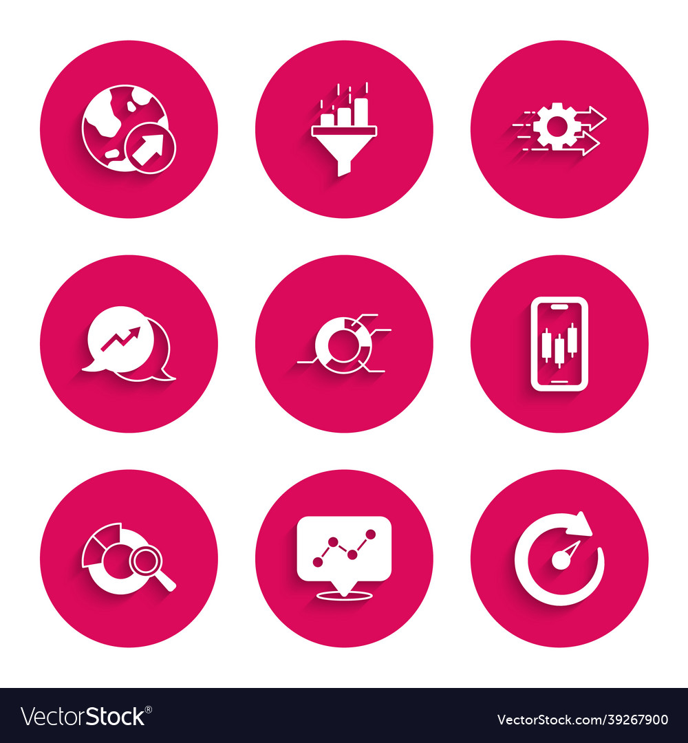 Set pie chart infographic graph digital speed vector image Set pie chart infographic graph digital speed