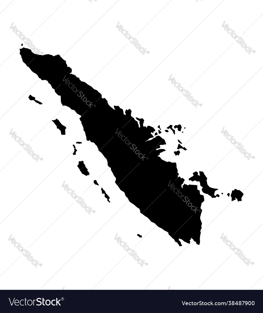 Sumatra island map silhouette Royalty Free Vector Image