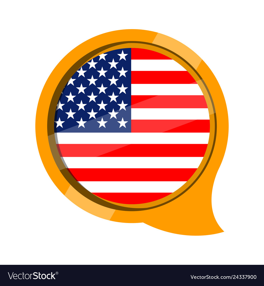US Flag in Speech Bubble