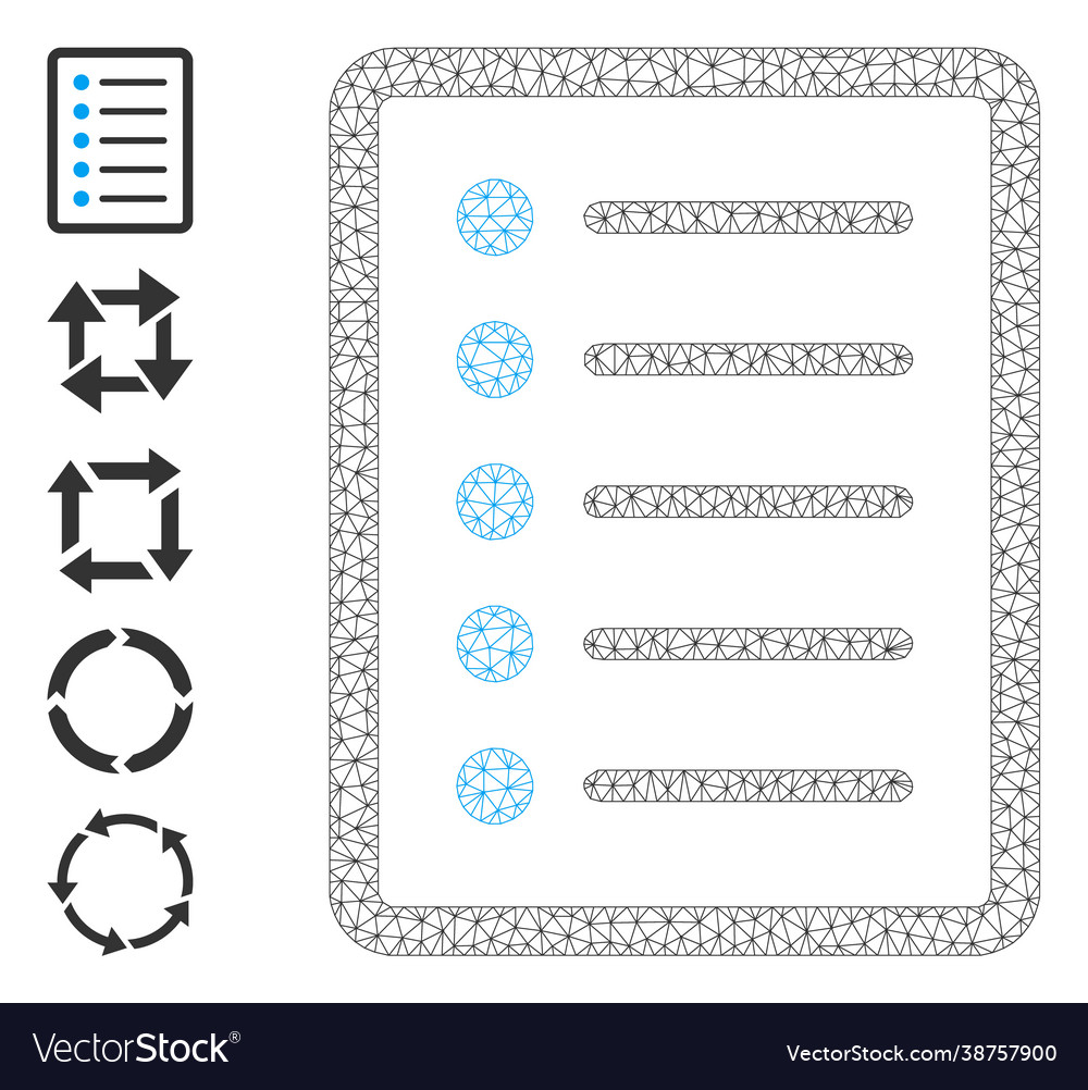 Web network list page icon with simple pictograms vector image Web network list page icon with simple pictograms