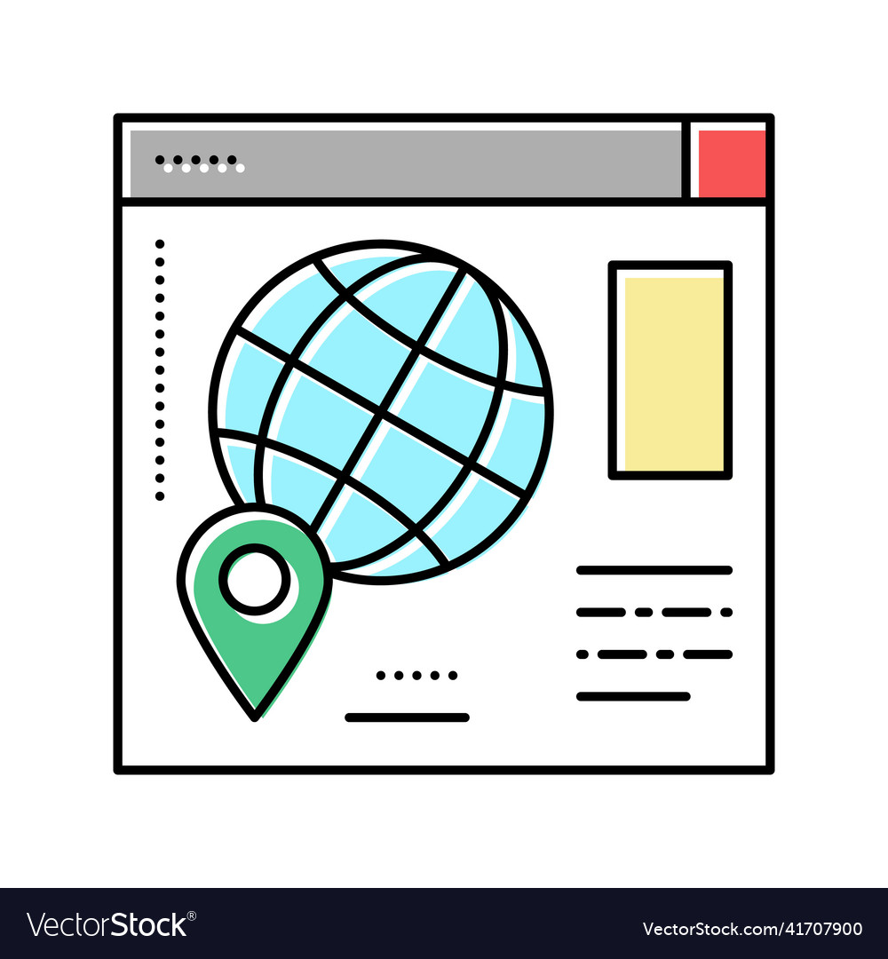 Web site map location color icon