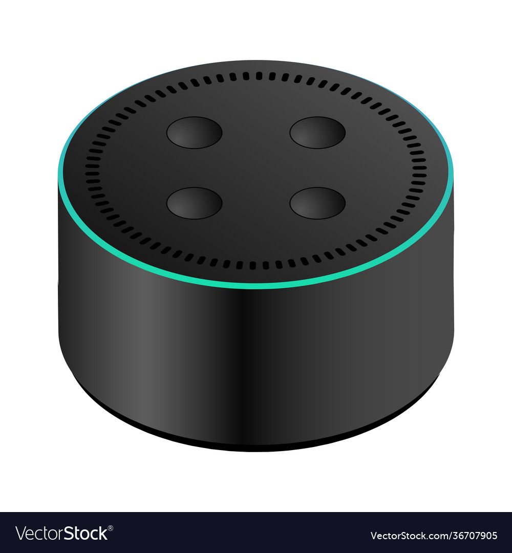 3d rendering mini voice assistant in black color
