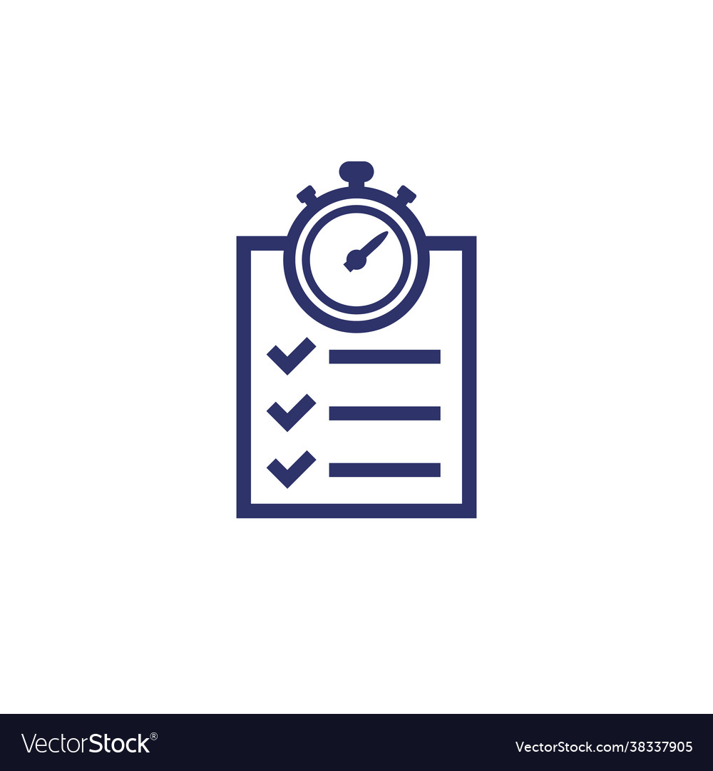 Chronometer timer and checklist icon