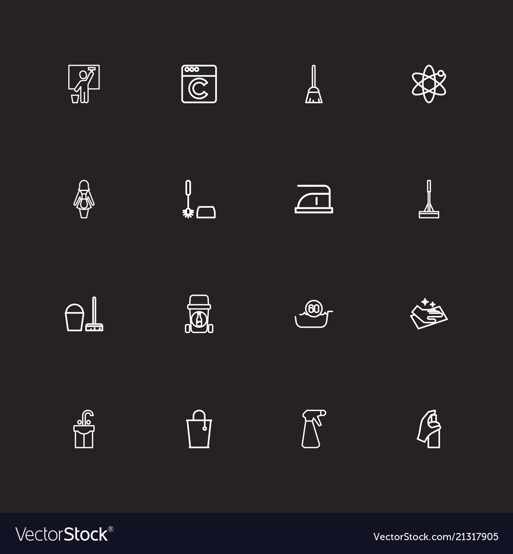 Cleaning Icons - Line Style Set