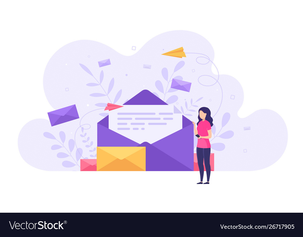 Concept sending and receiving mail messages Vector Image