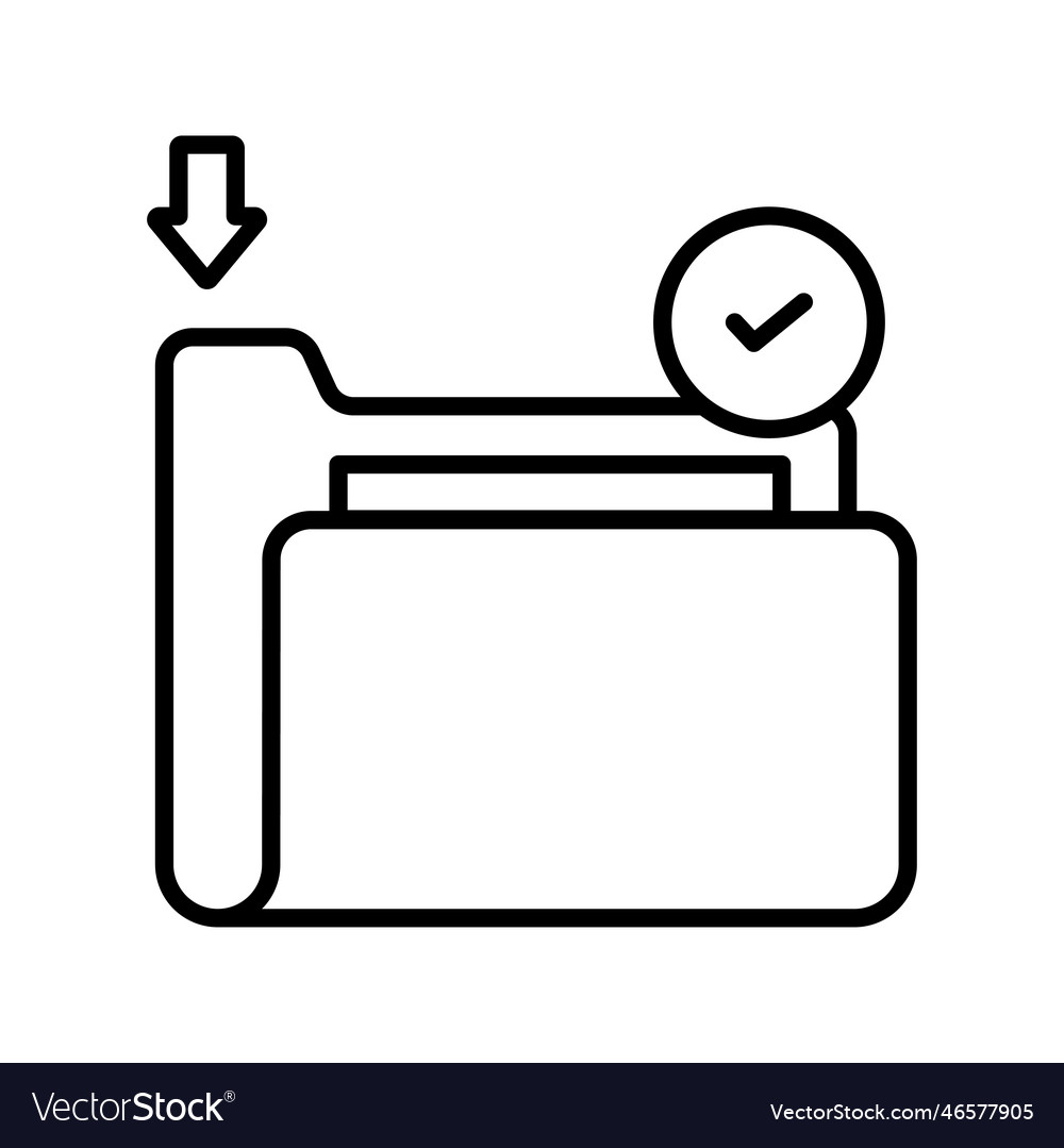 Data folder outline icon style vector image Data folder outline icon style
