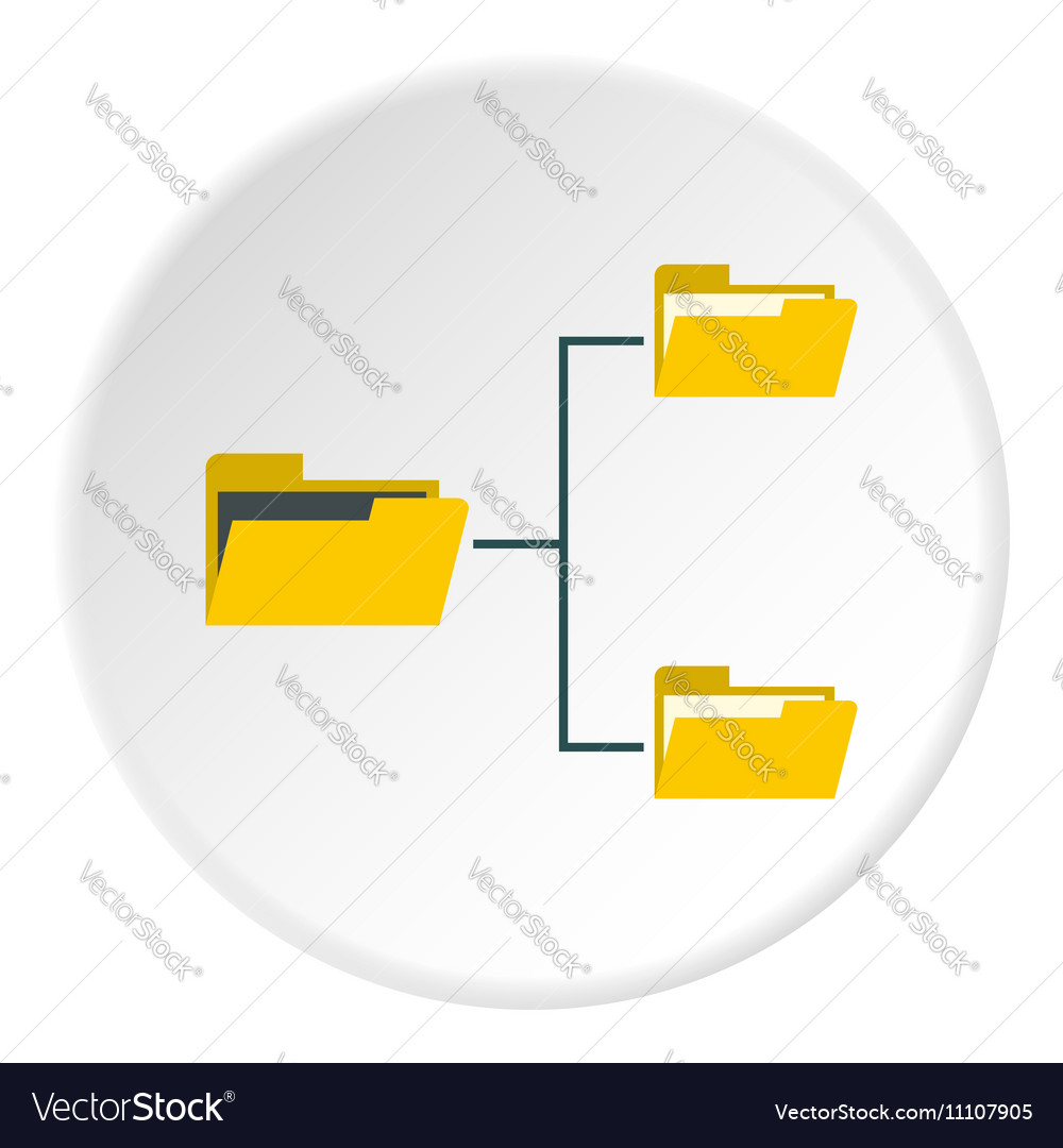 File system on computer icon flat style Royalty Free Vector