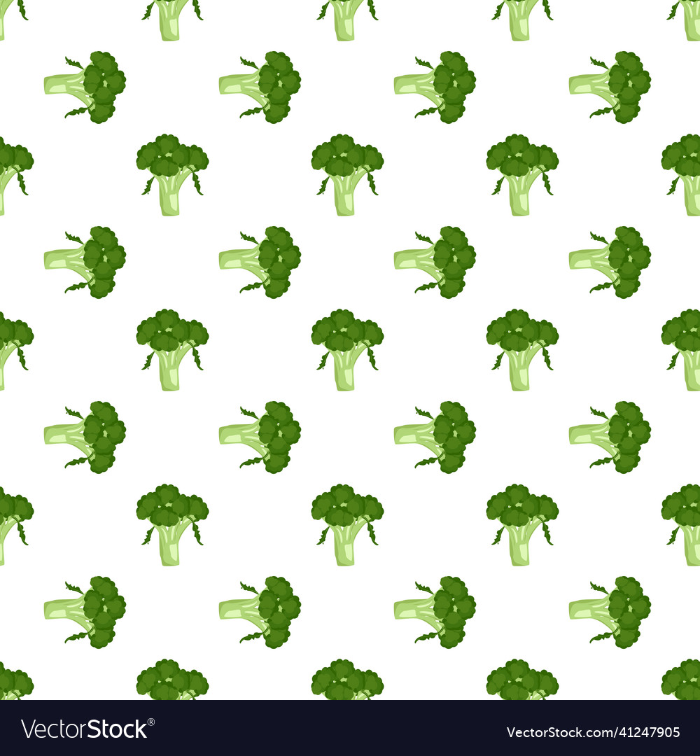 Green pattern with broccoli Vector Image Green pattern with broccoli