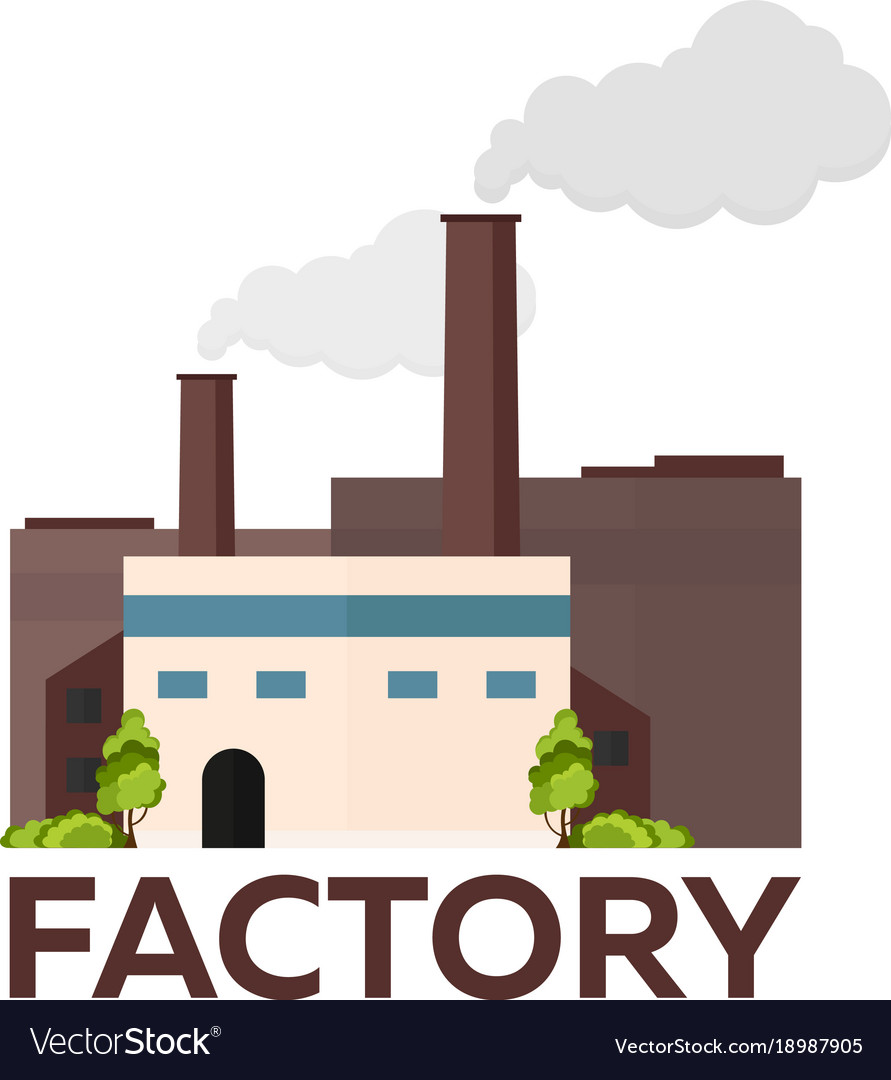 Industrial building factory manufacturing Vector Image