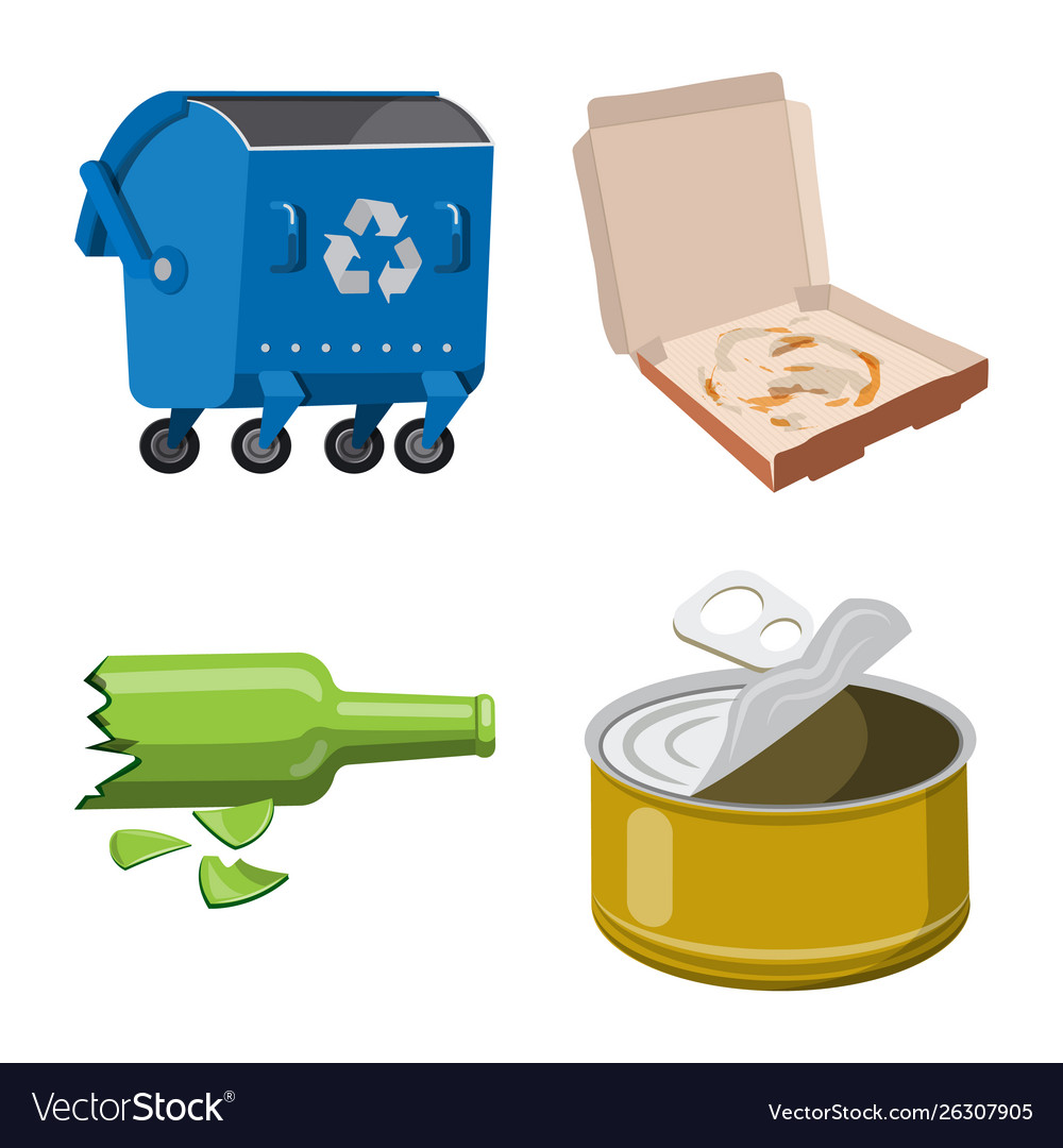 Isolated object environment and waste sign vector image Isolated object environment and waste sign