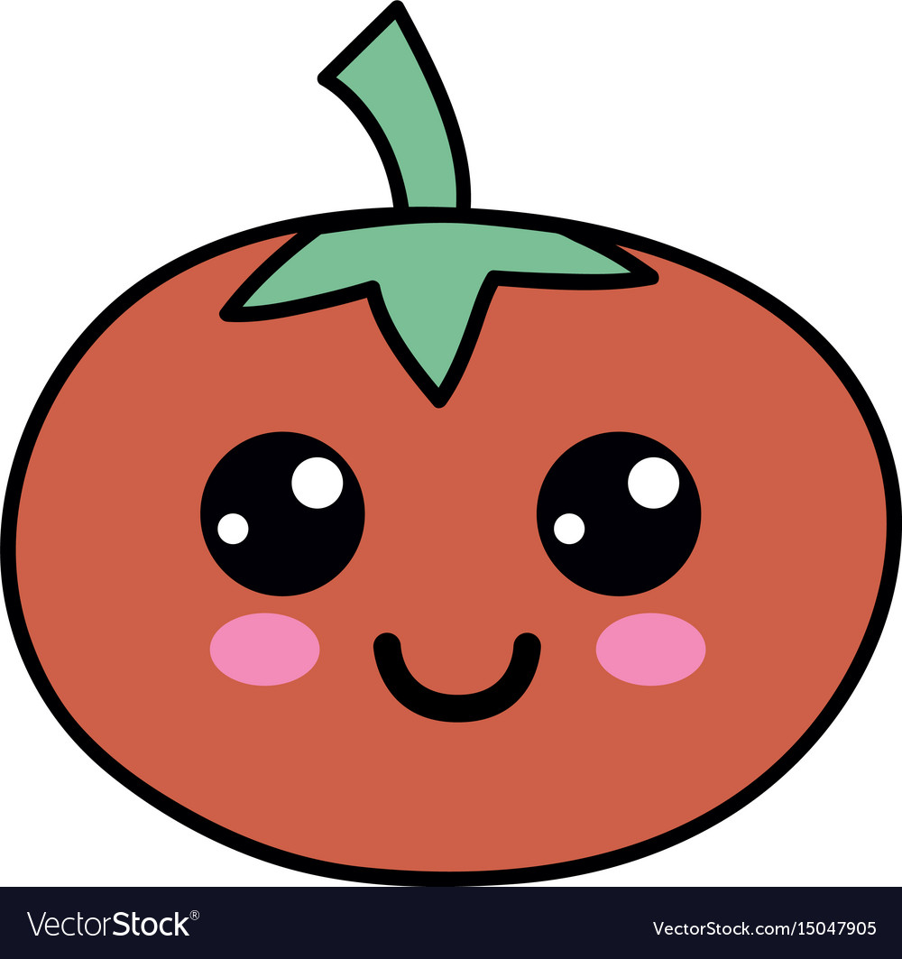 Kawaii cute happy tomato vegetable