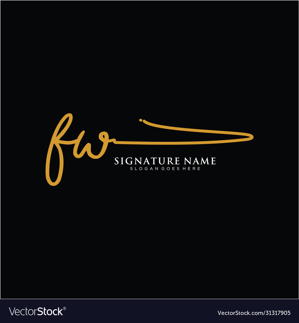 Letter fw signature logo template