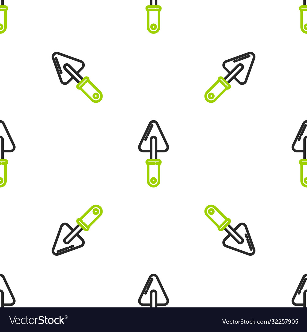 Line trowel icon isolated seamless pattern vector image Line trowel icon isolated seamless pattern