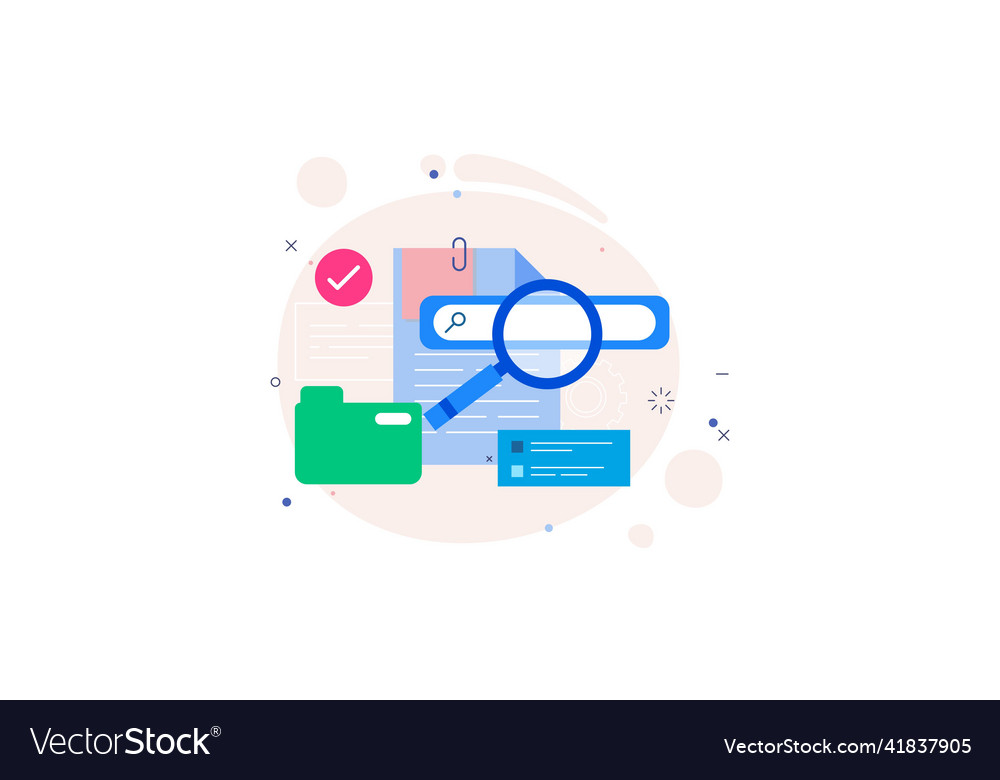 Magnifying glass with file searching