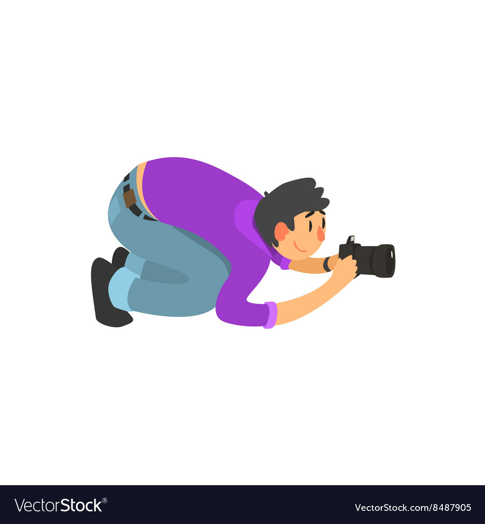 Man taking photo from down under
