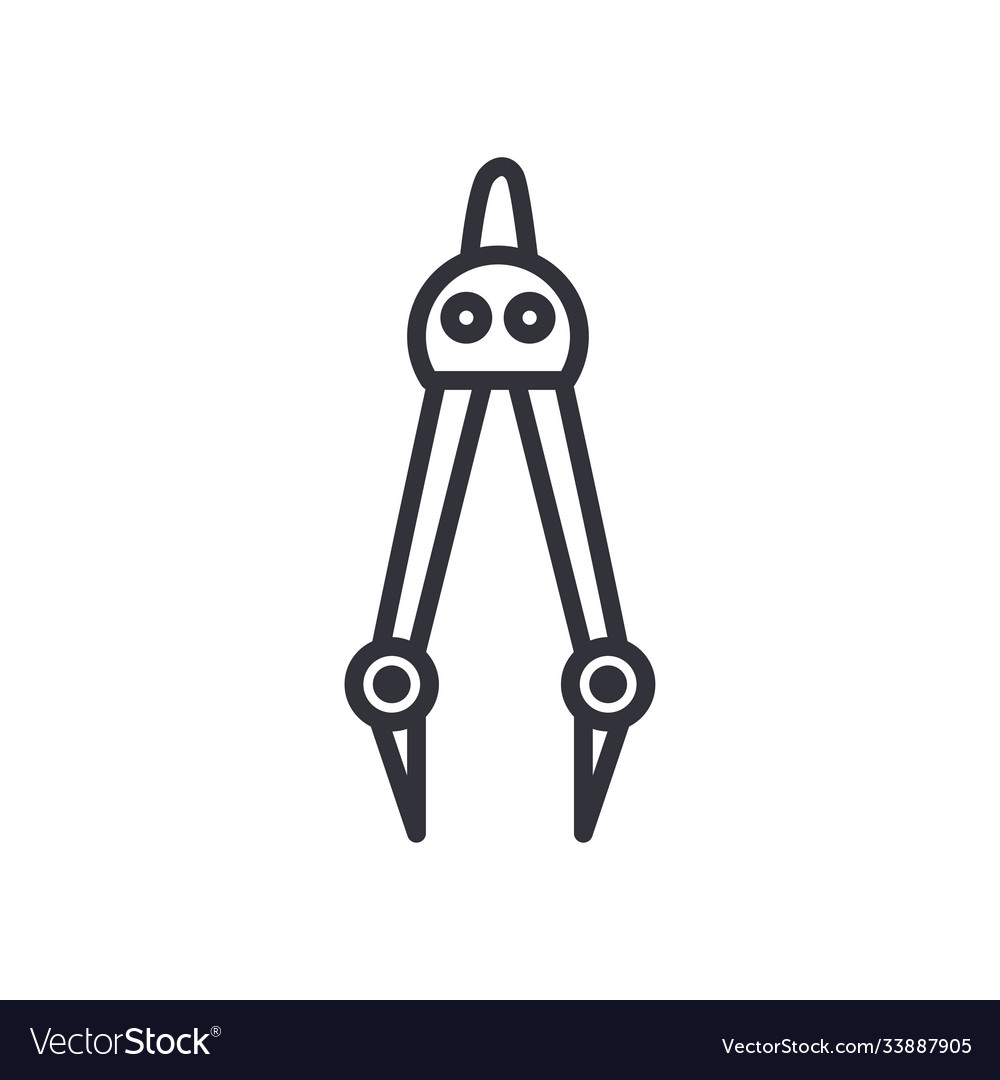 Measuring compass line style icon design